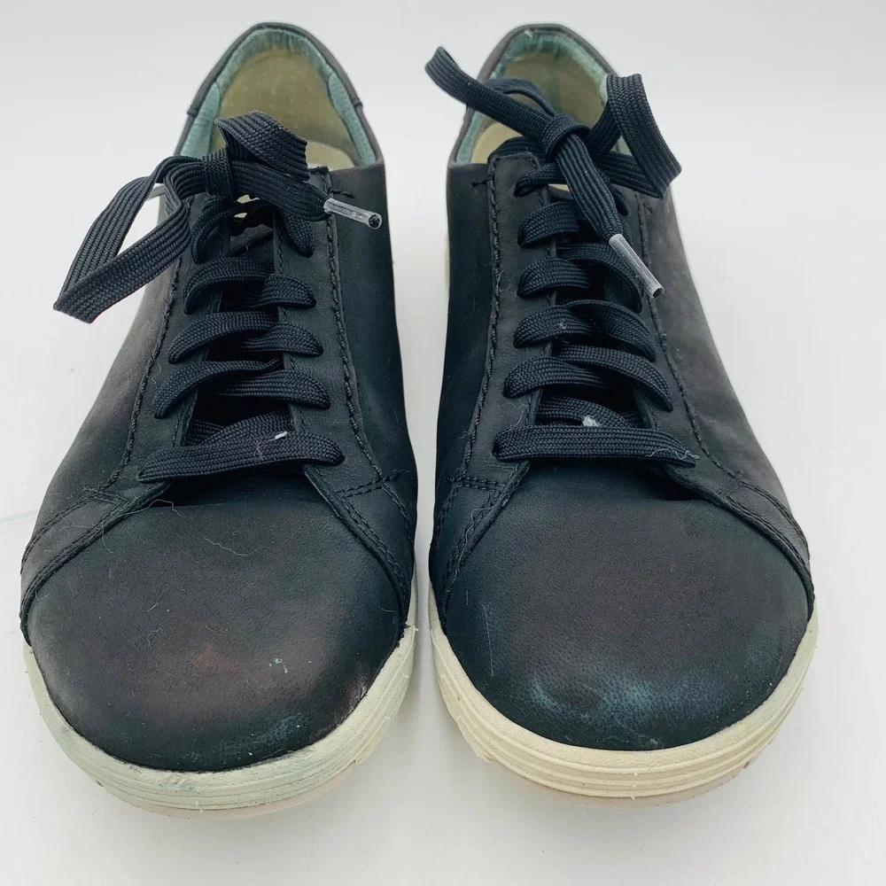 Dansko Leela Black Nubuck Leather Lace Up Sneakers Women 10 EU 41‎ Comfort Shoes